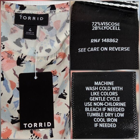 Torrid Challis Mini Cold Shoulder Trapeze Dress  - Size:4 (4X – 26W) - Picture 5 of 5